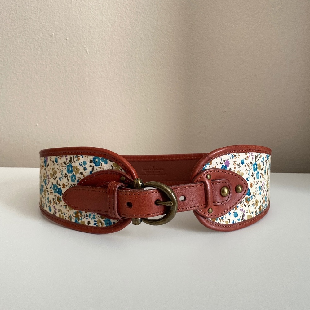 Anthropologie Belt - Genuine leather and cotton floral